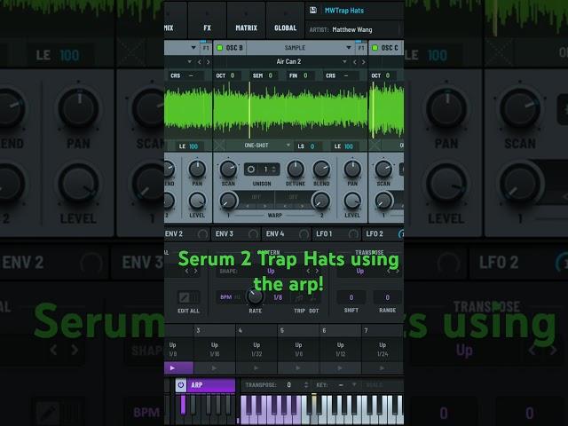 Programming trap hats in Serum 2 is so easy using the arp https://www.mattwmusic.com/shop/mwtraphats