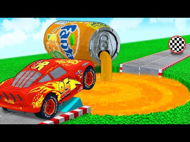 TESTING CARS vs FANTA, COCA-COLA, MILK POTHOLES in Teardown