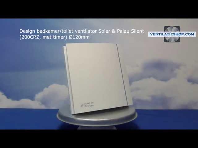 Design badkamer/toilet ventilator, Soler & Palau Silent (200CRZ) Ø120mm - Ventilatieshop.com