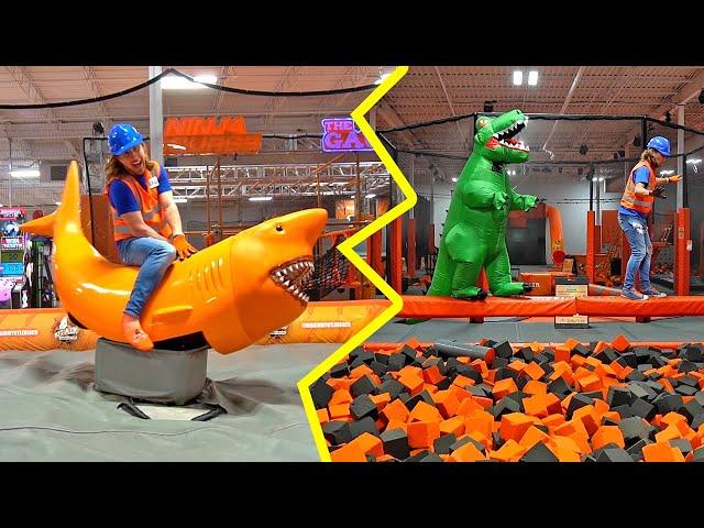 Trampoline Park and Dinosaurs | Dino fun for Kids