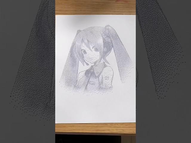 Hatsune Miku Drawing! #hatsunemikuvocaloid #pointillism #mikuhatsune #drawingshort #hatsunemiku #art