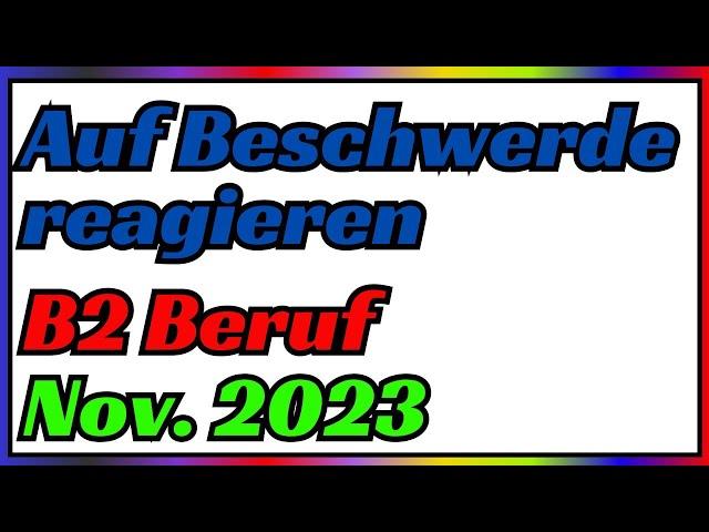 Auf Beschwerde reagieren B2 Beruf | Lesen und schreiben #dtb