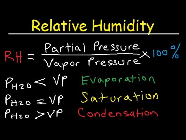 Relative Humidity - Dew Point, Vapor & Partial Pressure, Evaporation, Condensation - Physics