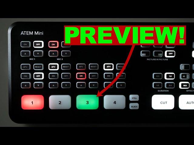 Yes, Blackmagic ATEM Mini has PREVIEW! (but not MULTI-VIEW)