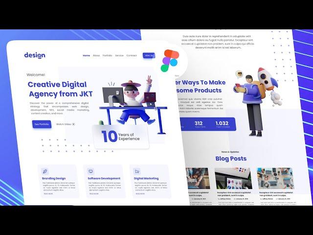 Membuat Landing Page UI Design Website Digital Agency di Figma (+ Prototyping)