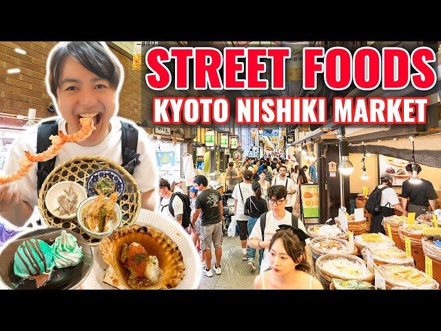 Good and Cheap Street Foods Tour at Kyoto Nishiki Market, How to Get There from Osaka Station Ep.416