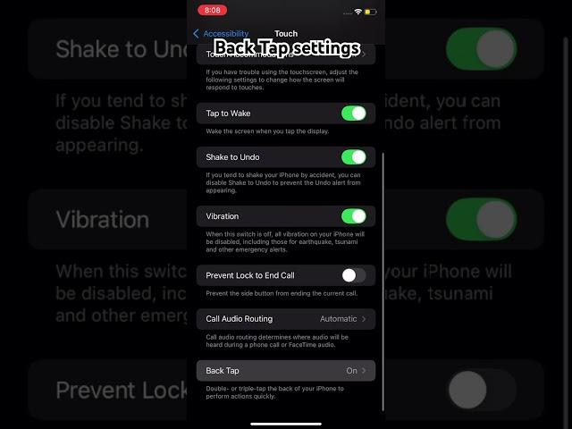 Back tap screenshot settings= #music #electronicmusic #techmaster
