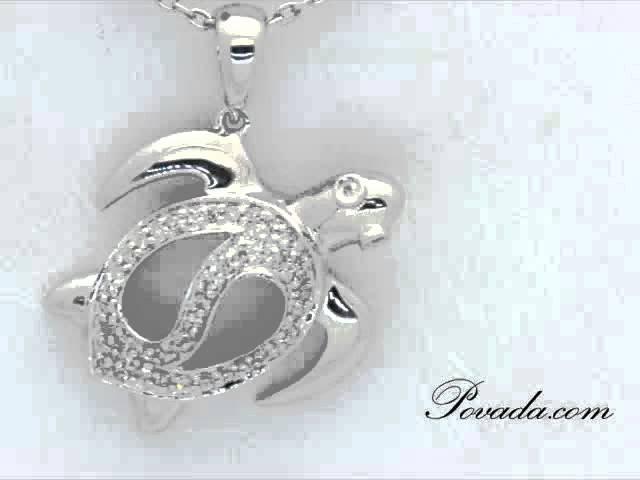 Diamond Turtle Pendant in White Gold [PSC7937B]