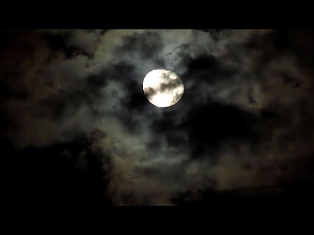 Clouds Passing in Front of the Moon - Free Stock Footage