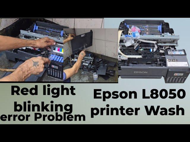 Epson L8050 printer Red Light Bilinking error Problem PVC Card printing Software adhaar PDF Download