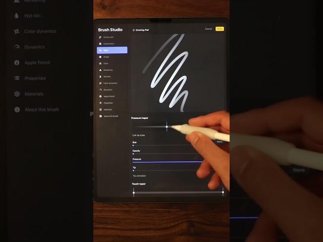 How to add a sharp end to your brush in procreate #foryou #artist #drawing #procreate #tiktok #tips