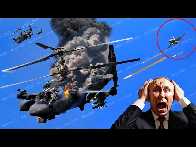 Horrifying Moment, 5 Russian KA-52 Helicopters Destroyed by US F-16s