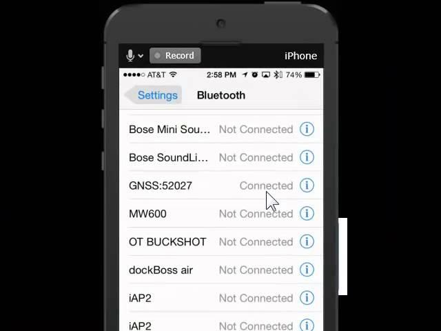 Trimble R1 GNSS Bluetooth to iOS