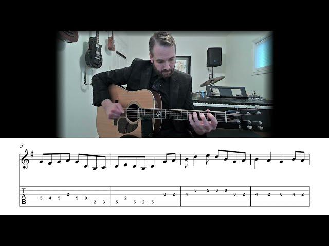 Turkey in the Straw - Bluegrass Flatpicking Guitar Lesson (Sheet Music + TAB)