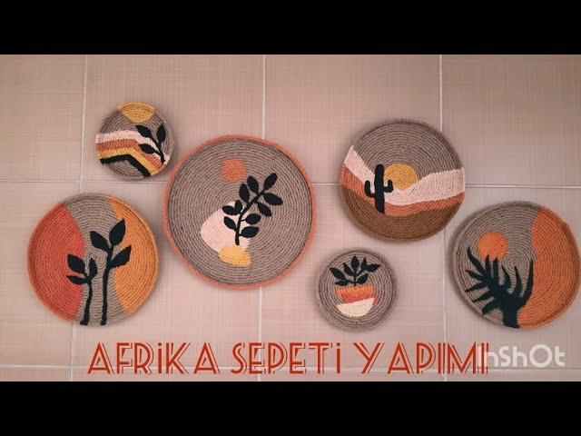 HALAT İPTEN KOLAY AFRİKA SEPETİ YAPIMI / DIY / DUVAR DEKORASYONU