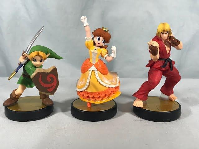 New Super Smash Bros Amiibo - Young Link, Daisy & Ken Unboxing & Review