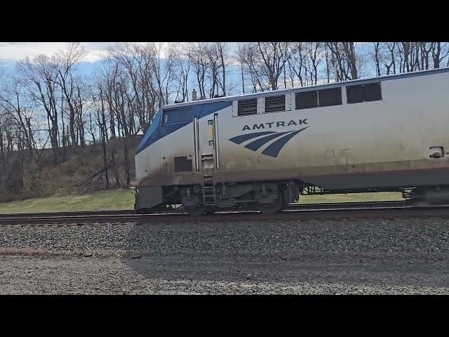 Amtrak #103 leads the eastbound Pennsylvanian at Lewistown, PA (03/29/2025)
