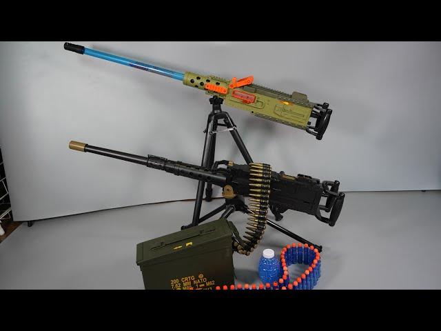 M2 Browning Machine Gun - Nerf Gun and Gel Ball Blaster -  Heavy Machine Gun HMG- Toy Gun collection