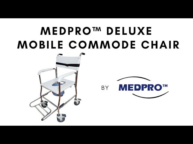 MEDPRO™ Stainless Steel Deluxe Mobile Toilet Commode Chair