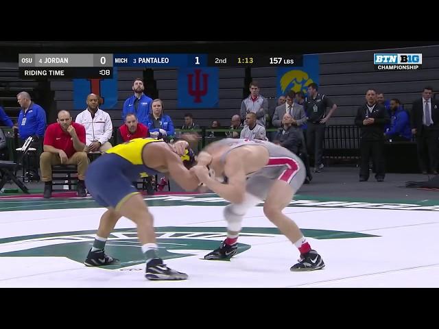 157 LBS: #4 Micah Jordan (OSU) vs. #3 Alec Pantaleo (MICH) | 2018 Big Ten Wrestling Championship