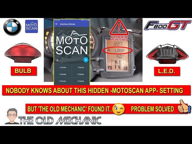 MOTOSCAN APP BMW F800GT TAIL LIGHT TAIL LIGHT FAULT CODE..!  The Old Mechanic solved it