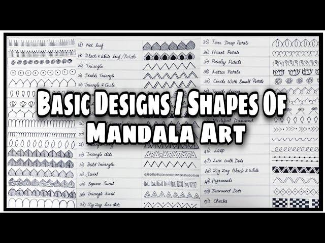 50 Basic Designs or Shapes Of Mandala Art With Their Names || For Beginners || Step By Step Tutorial