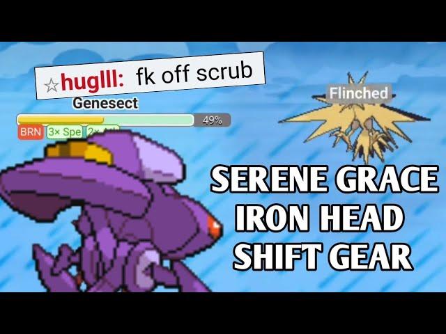 SERENE GRACE + IRON HEAD + SHIFT GEAR GENESECT IS A FLINCHING MACHINE IN AAA