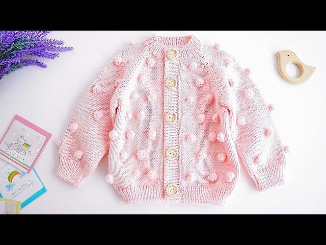 Knit POPCORN CARDIGAN/SWEATER for Baby/Kid