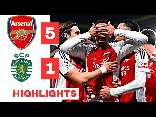 ARSENAL VS SPORTING LISBON (5-1) | match highlights ALL GOALS saka,trossard,Havertz