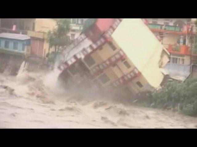 House swept away by floods in India