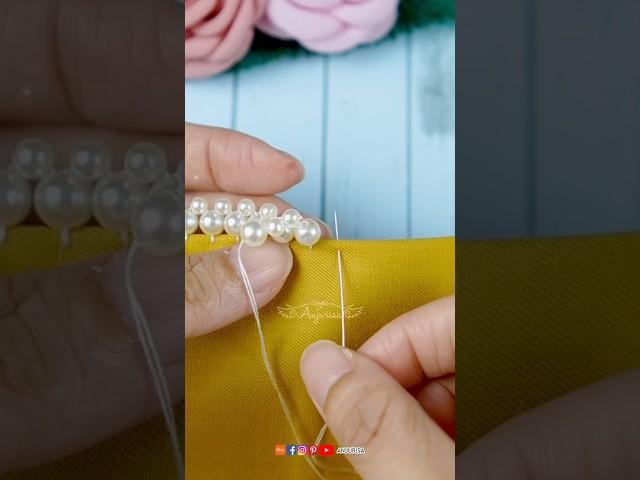 Glam up your fabric: Sew beads or pearls along the edge ️