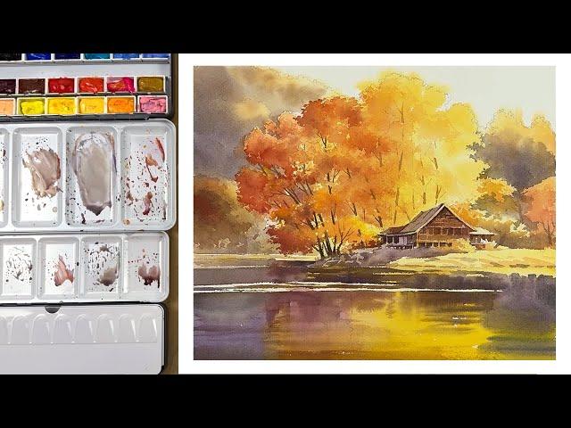 How to Paint Stunning Autumn Trees and Reflections in Watercolor