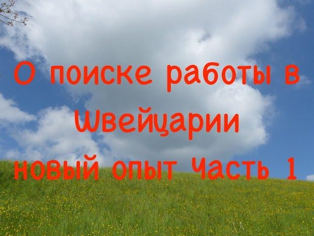 О поиске работы в Швейцарии   новый опыт Часть 1