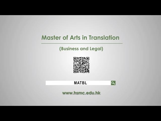 Master of Arts in Translation (Business and Legal)