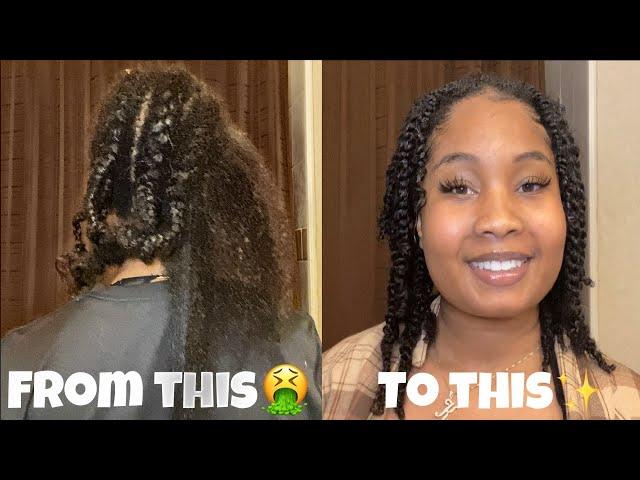 TAKING OUT 6 WEEK OLD CORNROWS | CRAZY NEWGROWTH