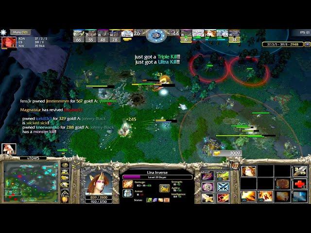 DOTA 1 Slayer Lina Beyond GODLIKE #32 + ULTLRA KILL (MAGICIAL DAMAGE)