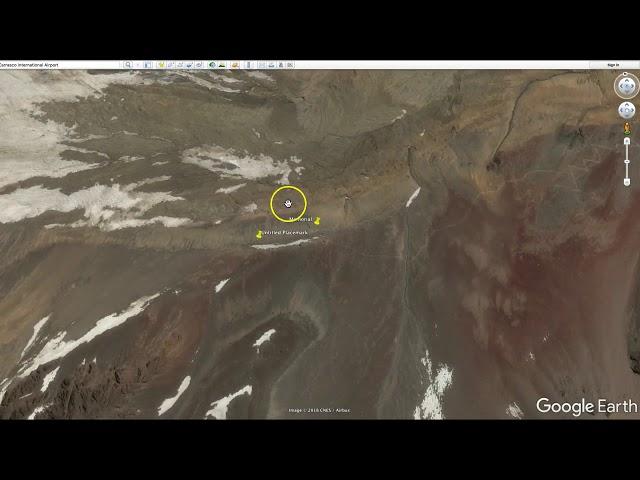 Andes Plane Crash route and location from Google Earth