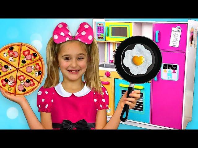 Sasha go to Mouse party and Cooking with toy Kitchen play set