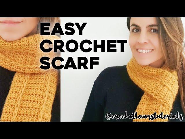 HOW TO CROCHET EASY SCARF: crochet unisex scarf in no time! easy instructions for crochet beginners