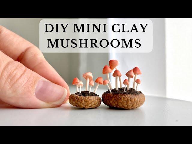 DIY Miniature Clay Mushrooms - Dollhouse Miniatures