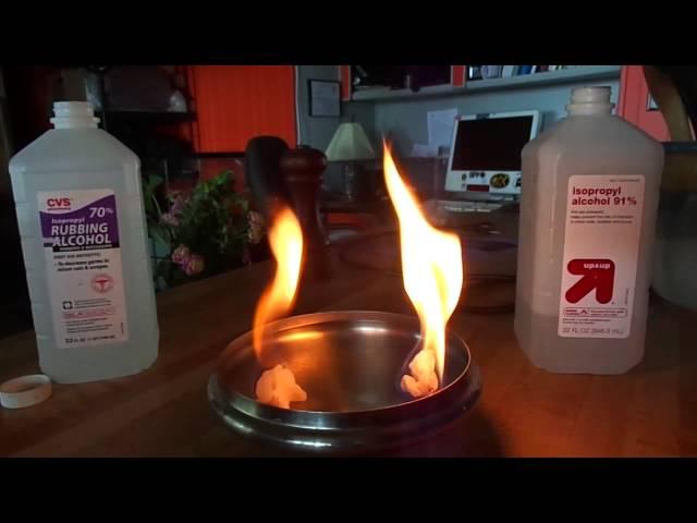 Burn Test - 91% Isopropyl alcohol vs. 70% Isopropyl alcohol as Fire Dance Fuel