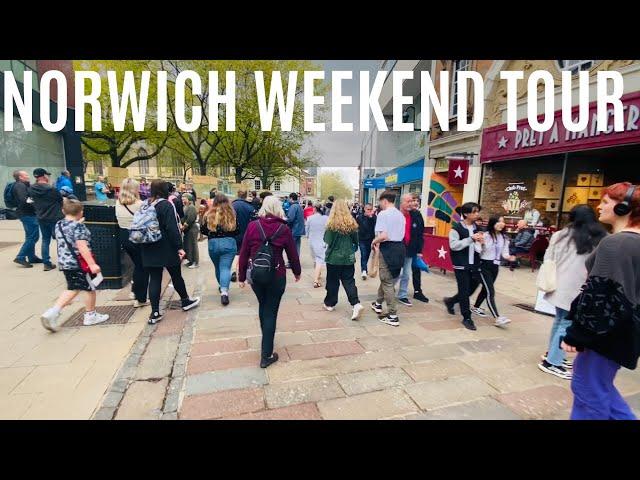 Norwich Norfolk | Norwich City afternoon Walk on a busy Bank Holiday weekend  (May 6, 2023)