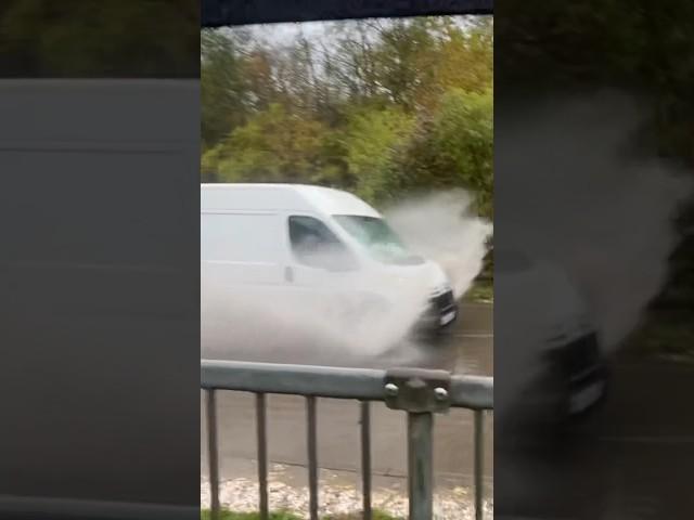 ️ Splashed by van driving through flood ️ #flood #van #splash #driving #umbrella