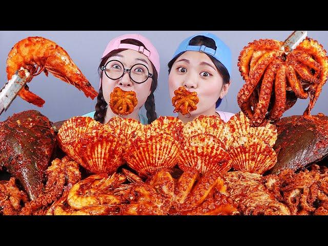 Luộc hải sản cay lớn Mukbang DONA