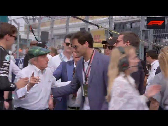 Sir Jackie Stewart, Roger Federer Grid Walk Incident - Miami F1 GP 2023