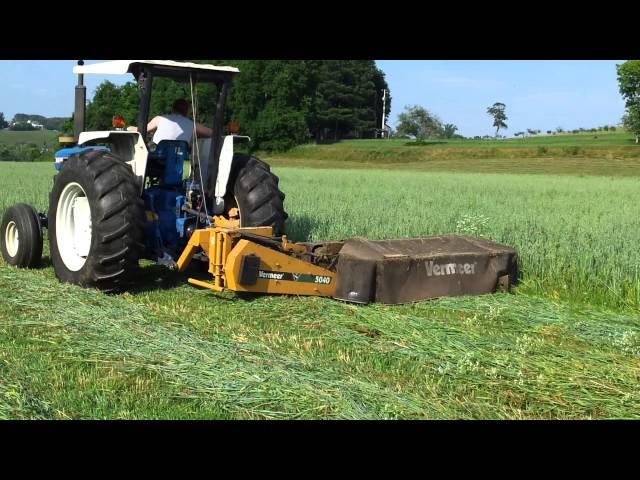 Ford 6610 mowing hay with Vermeer 5040 disc mower