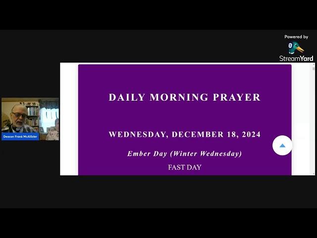 Morning Prayer Wednesday 18 December 2024