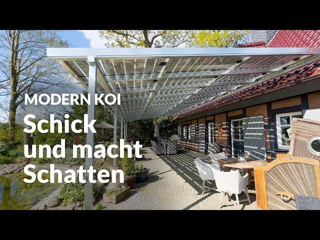 Anjas 10 kWp Photovoltaik Terrassenüberdachung | Modern Koi Blog #6775