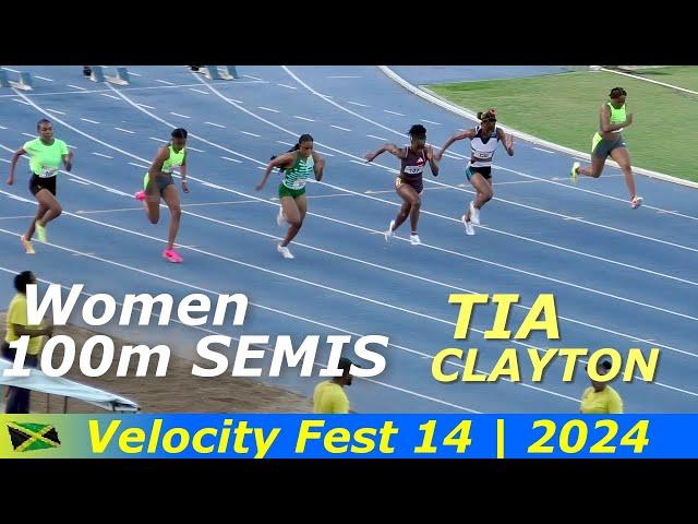 Tia CLAYTON | Shashalee FORBES | Remona BURCHELL | Women 100m SEMIS | Velocity Fest 14 | 2024