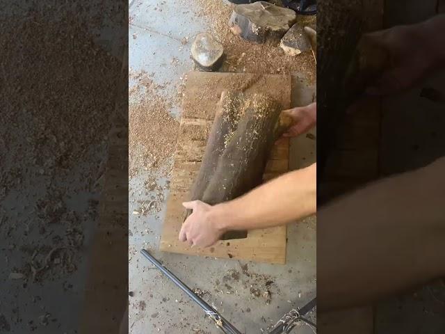 Prepping a log for the lathe